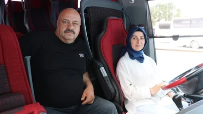 Hayalini gerçekleştirdi, kocası ile aynı otobüste şoförlük yapıyor