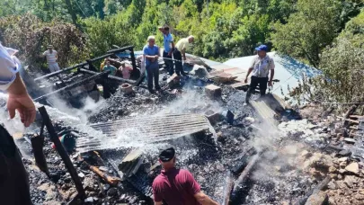 İspir Üzümbagı Köyü’nde korkutan yangın, 6 ev kullanılamaz hale geldi