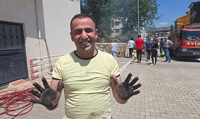 Anız yangını vatandaş itfaiye iş birliğiyle söndürüldü