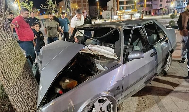 Elazığ'da otomobil ağaca çarptı: 4 yaralı
