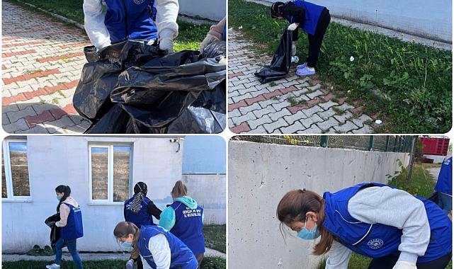 Öğrencilerden çevre temizliği