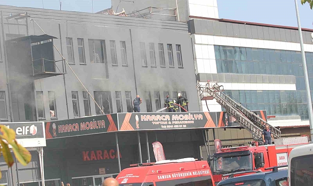 Samsun'da mobilya fabrikasında yangın