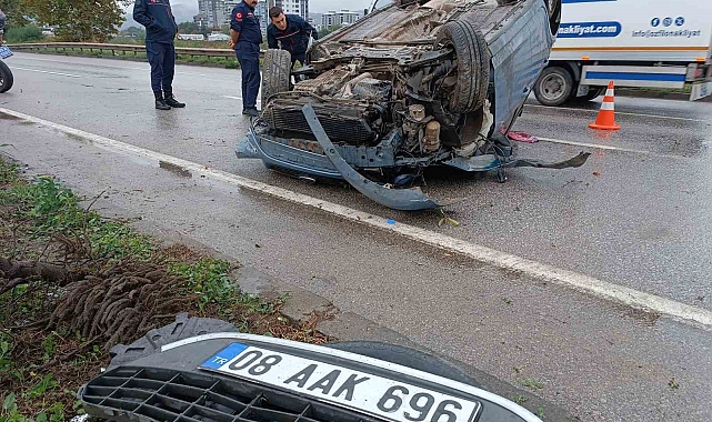 Otomobil takla attı: 4 yaralı