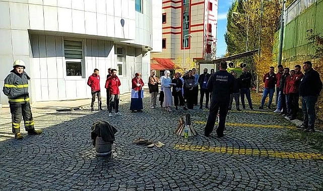 Bayburt'ta yangın tatbikatı