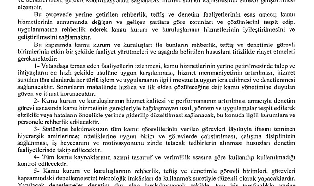 "Rehberlik, Teftiş ve Denetim Faaliyetlerinin Düzenli ve Etkin Bir Şekilde Yerine Getirilmesi" Genelgesi Resmi Gazete'de yayımlandı