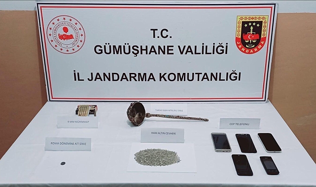 Gümüşhane'de tarihi eser kaçakçılığı operasyonunda kepçe ele geçirildi