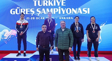 Milli güreşçi Akkuş'tan Türkiye şampiyonluğu