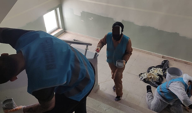 Hükümlülerden okullarda bakım onarım çalışması