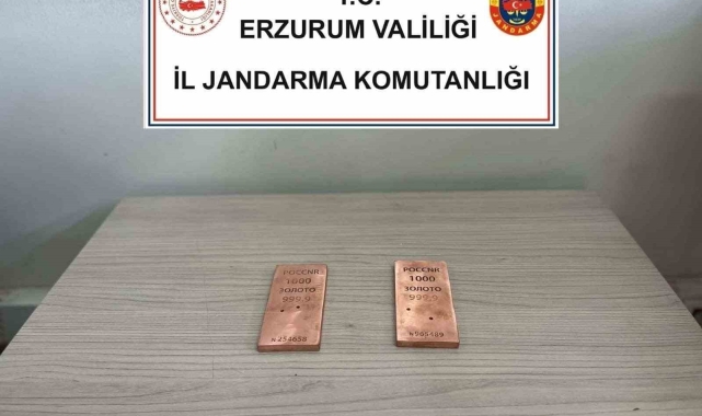 Jandarma Erzurum'da 2 kilo sahte külçe altın ele geçirdi