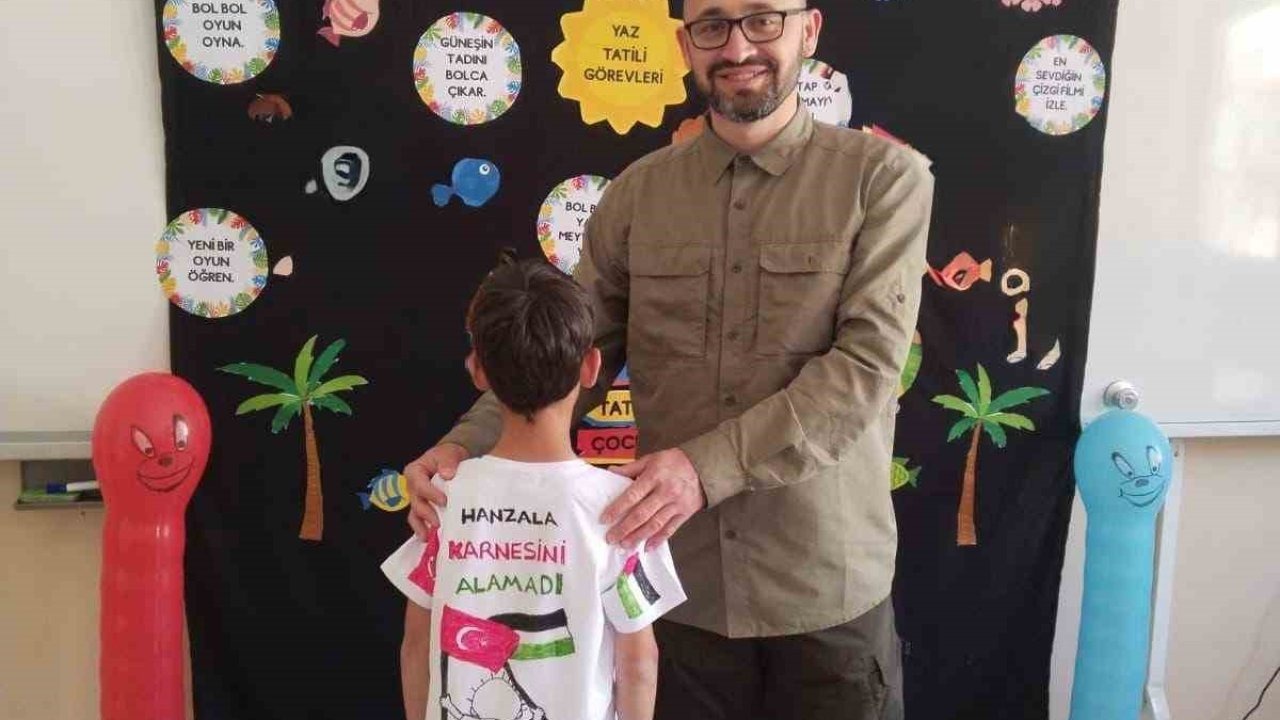 Gümüşhaneli Minik Ömer Tuğra’dan karne gününde insanlık dersi