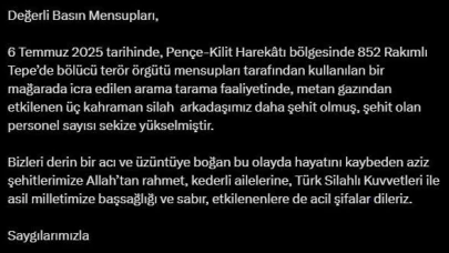 Metan gazından etkilenen 3 asker daha şehit oldu