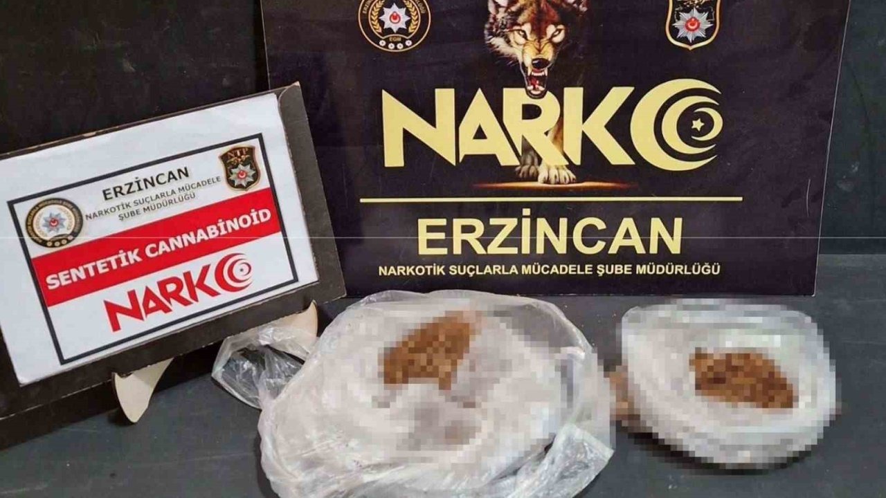 Erzincan’da bir miktar uyuşturucu ele geçirildi
