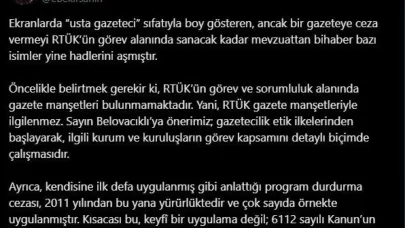 RTÜK Başkanı Şahin: "RTÜK gazete manşetleriyle ilgilenmez"