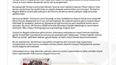 Dezenformasyonla Mücadele Merkezi: "(Bogota Bildirisi) Türkiye tepkiler üzerine bildiriye katıldı şeklindeki iddialar gerçek dışıdır ve hiçbir somut temele dayanmamaktadır"