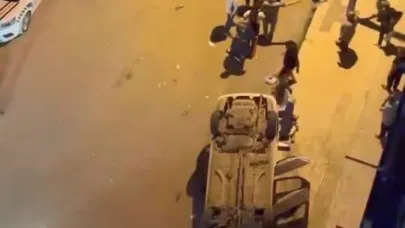 Elazığ’da otomobil takla attı