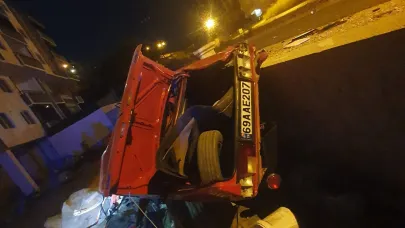 Takla atan araç evin bahçesine düştü!