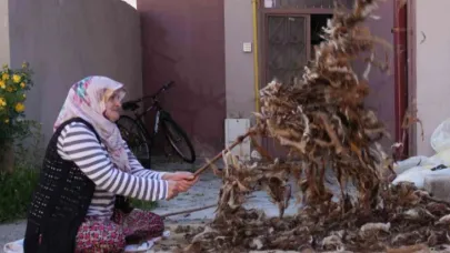Yün çırpma mesaisi başladı