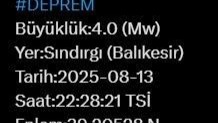 Balıkesir’de 4 büyüklüğünde deprem