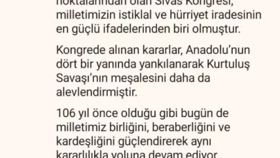 İletişim Başkanı Duran:"106 yıl önce olduğu gibi bugün de milletimiz birliğini, beraberliğini ve kardeşliğini güçlendirerek aynı kararlılıkla yoluna devam ediyor"