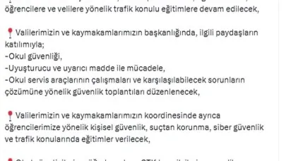 Bakan Yerlikaya’dan, 2025-2026 eğitim öğretim yılı için alınan tedbirlere ilişkin açıklama