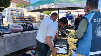 Demirözü Belediyesi halk pazarında denetim yaptı