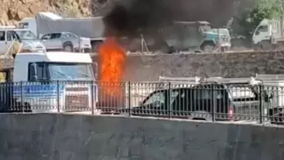 Gümüşhane’de LPG’li otomobil alev alev yandı