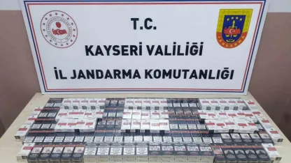 Durdurulan TIR’da 320 paket kaçak sigara ele geçirildi