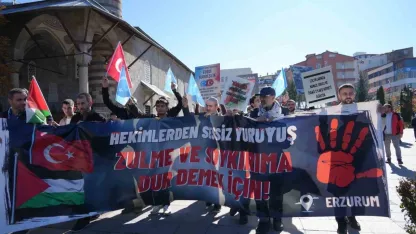 Erzurum’da sağlıkçıların 103 haftalık yürüyüşü sürüyor