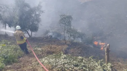 Kumlu’da bahçe yangını