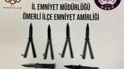 Mardin’de seyyar satıcıda kelebek ve sustalı bıçak yakalandı