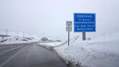 Kop Dağı’nda kar yağışı aralıklarla devam ediyor