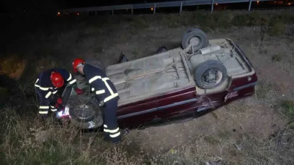 Kırıkkale’de otomobil takla attı: 1 yaralı