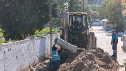 Söke’de yağmur suyu hattı çalışmaları sürüyor