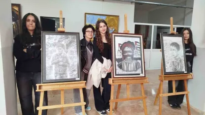 Genç ressamlar Gazzeli çocukların acısını resmetti