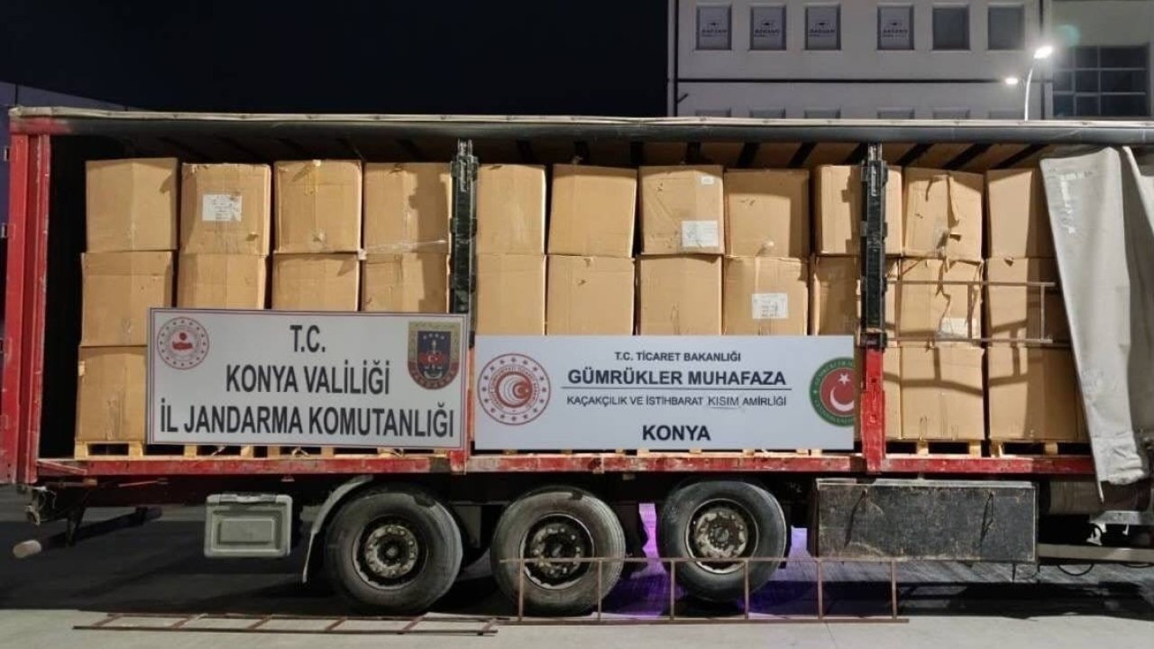 Konya’da 12 bin kilogram kaçak tütün ele geçirildi