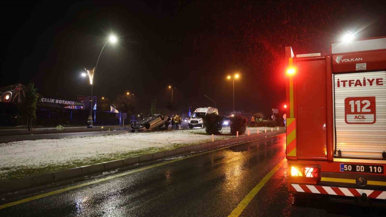 Önce otomobiliyle takla attı, sonra kaza yerinden kaçtı