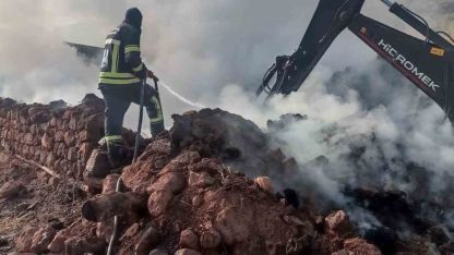 Erzurum’da ahır ve samanlık yangını: 21 büyükbaş havyan telef oldu