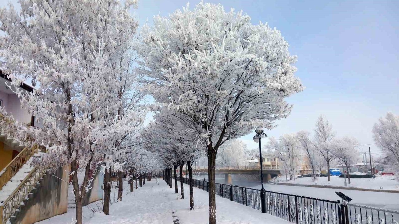 Arpalı Beldesi güne kar yağışıyla uyandı