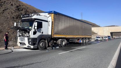 Seyir halindeki tırda çıkan yangın söndürüldü
