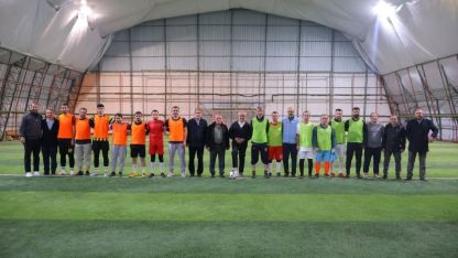 Din görevlileri bu kez yeşil sahada buluştu