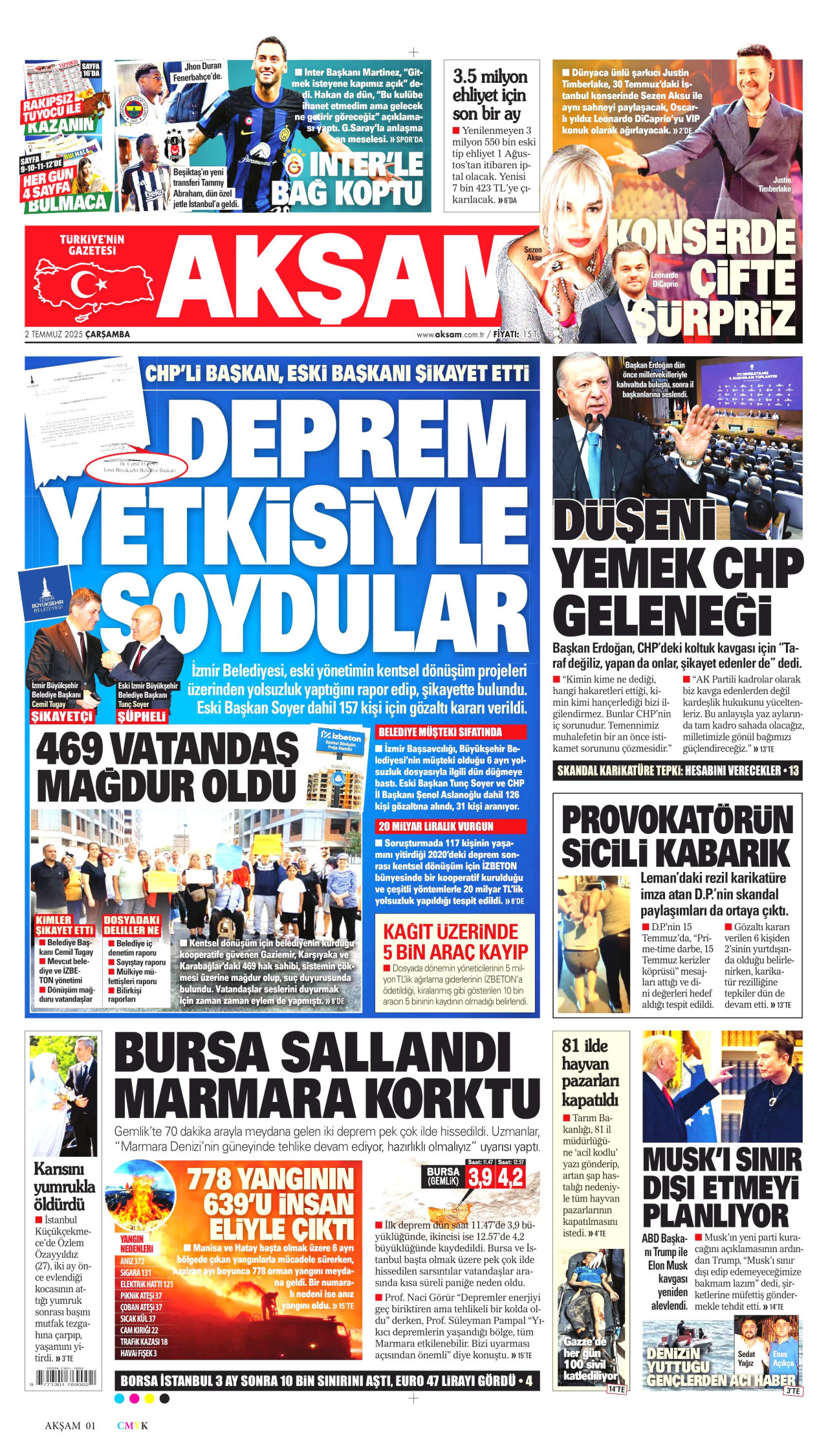 AKŞAM Gazete Manşeti