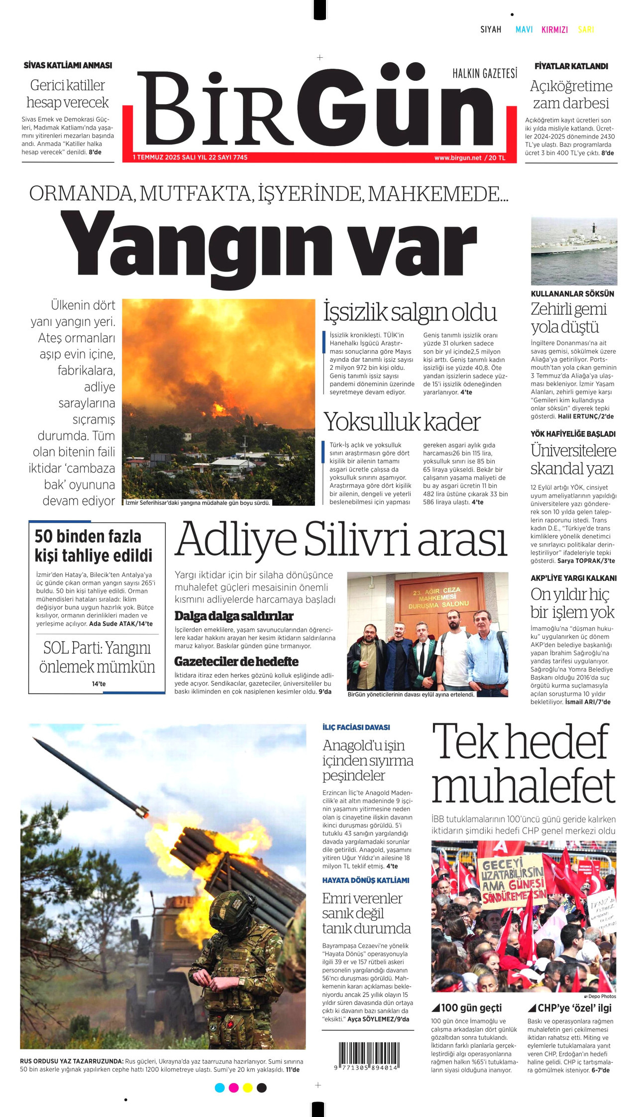 BİRGÜN Gazete Manşeti