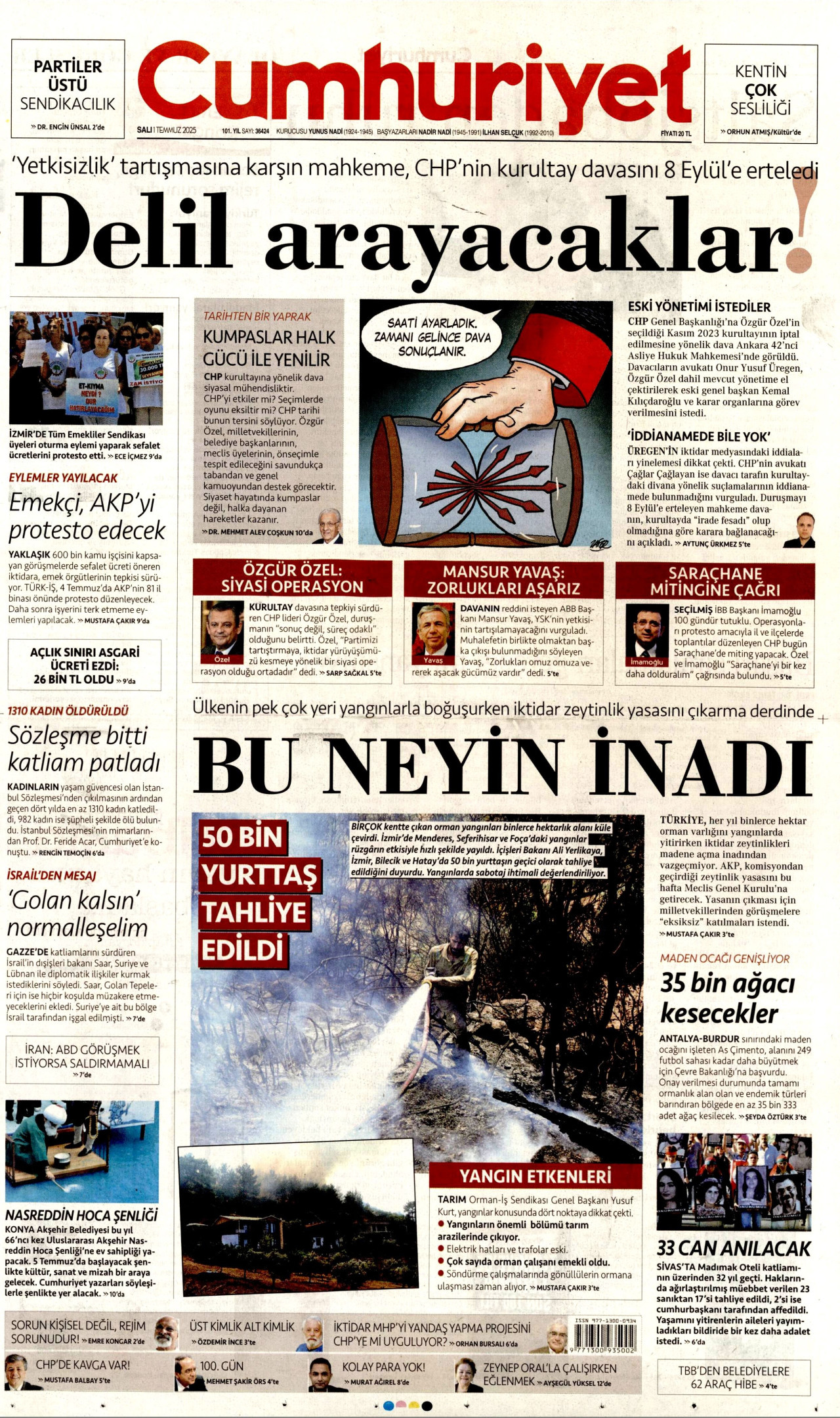 CUMHURİYET Gazete Manşeti