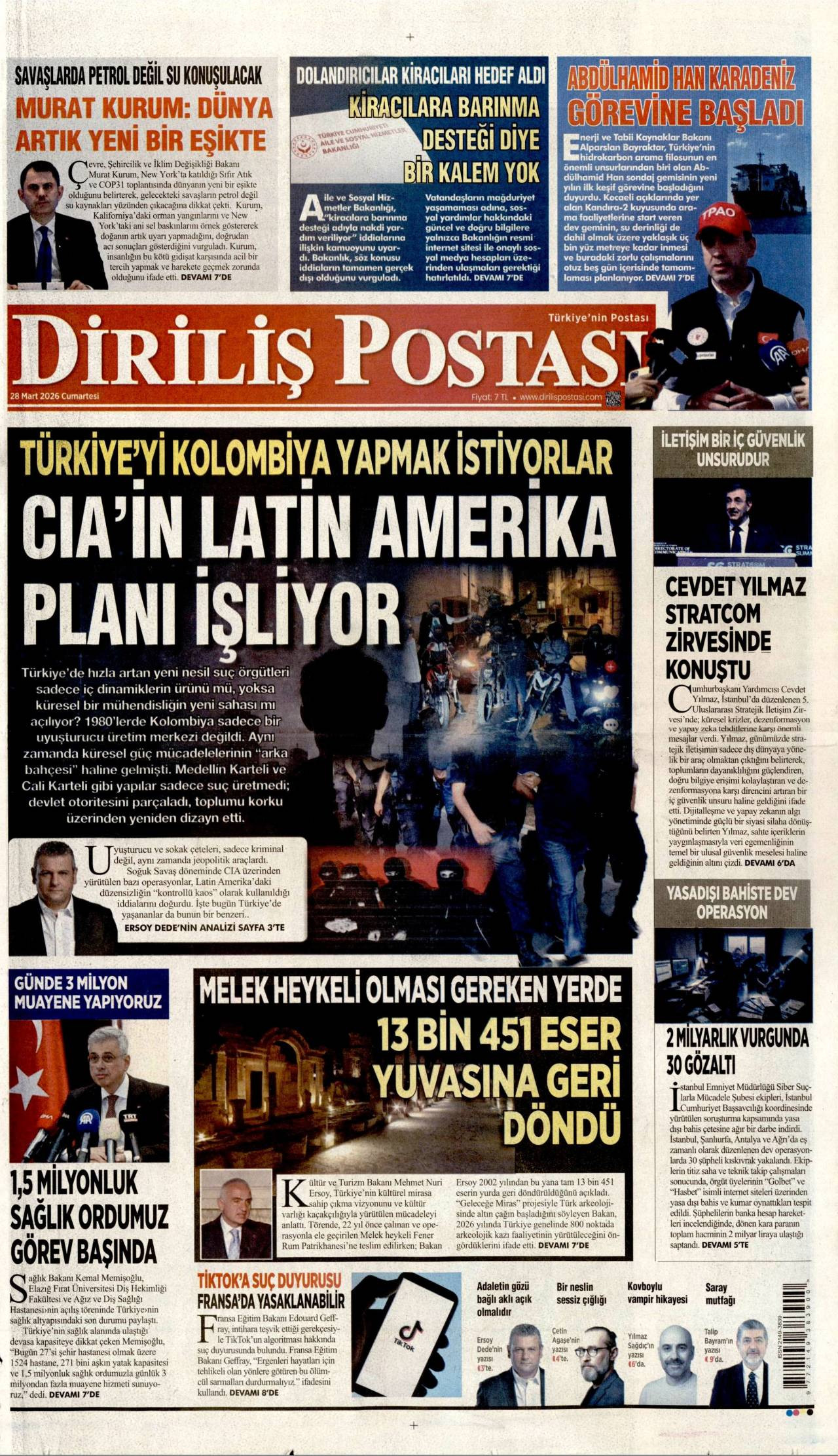 Diriliş Postası Gazetesi Gazete Manşeti