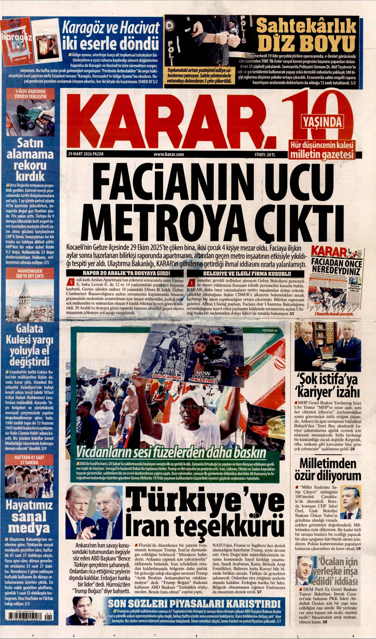 Karar Gazetesi Gazete Manşeti