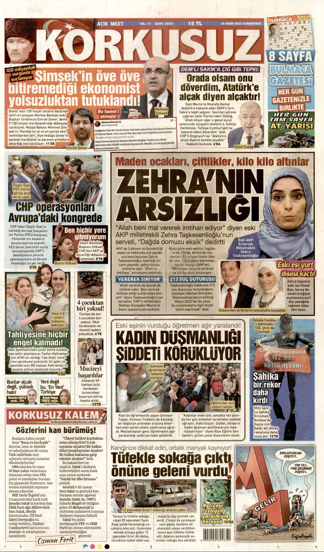 KORKUSUZ Gazete Manşeti