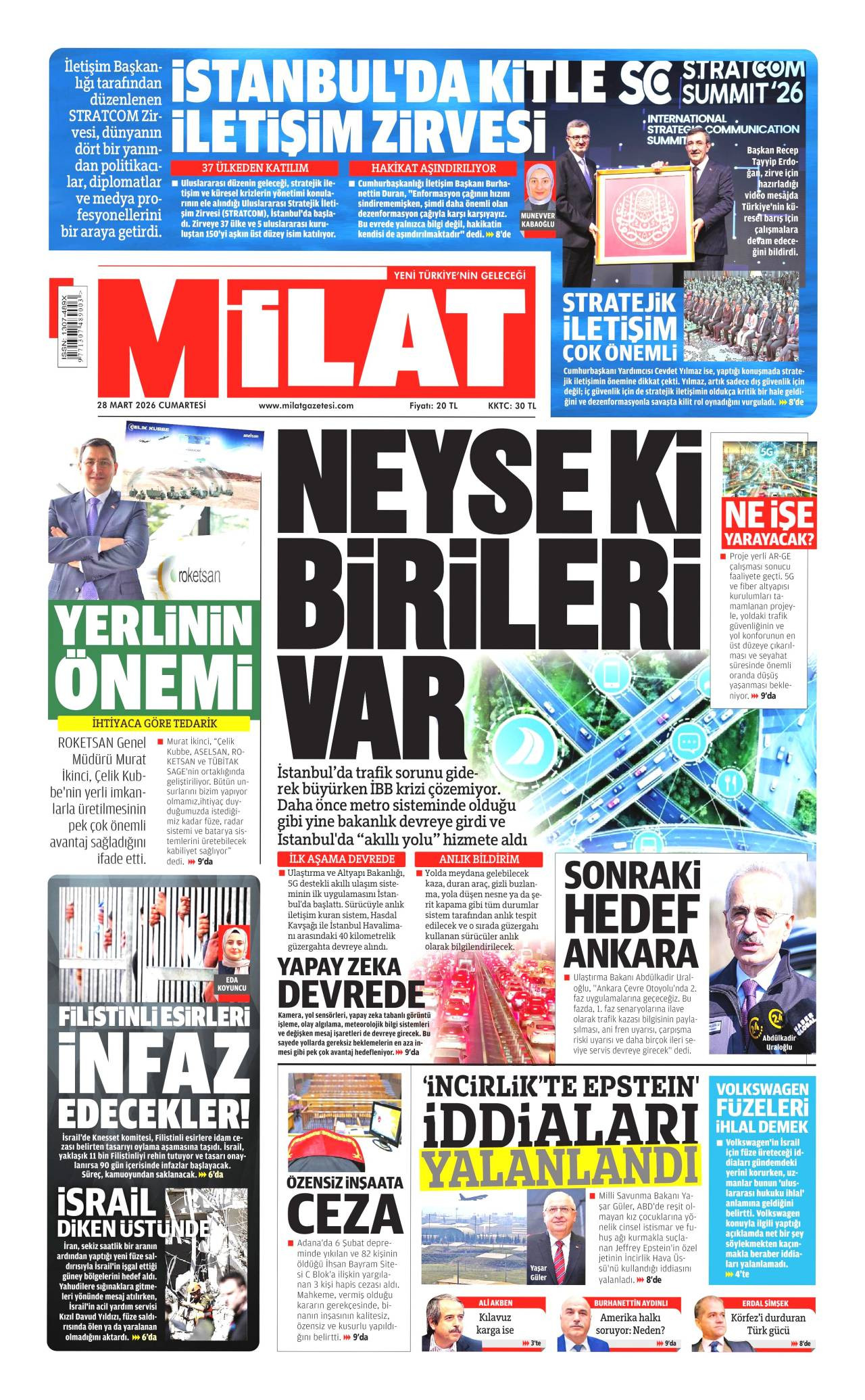 Milat Gazetesi Gazete Manşeti