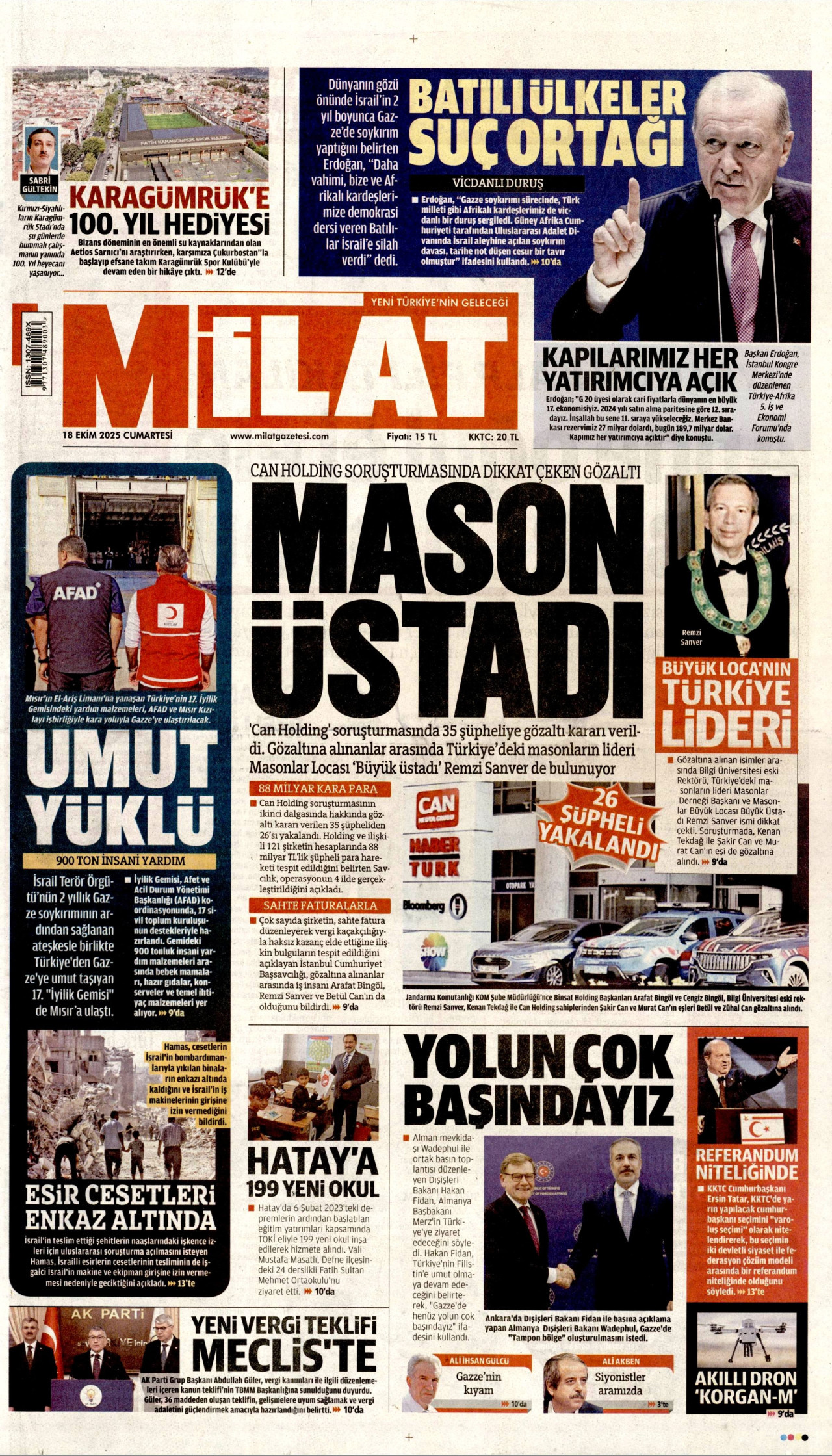 MİLAT Gazete Manşeti