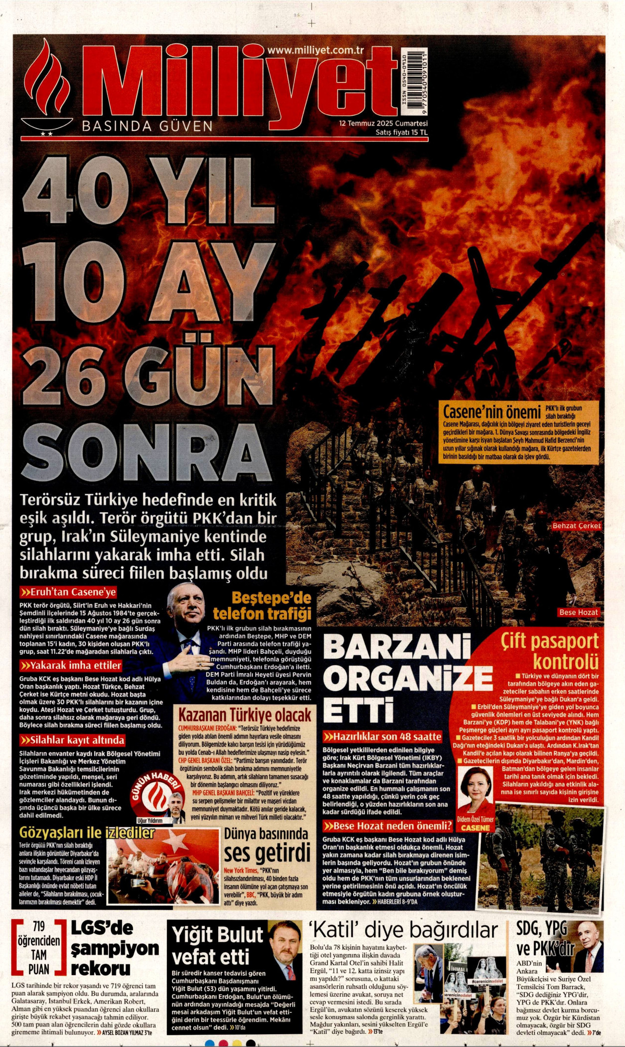MİLLİYET Gazete Manşeti
