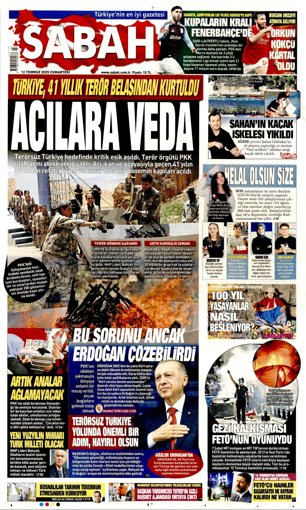 SABAH Gazete Manşeti
